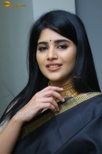 telugu actress megha akash in a black saree