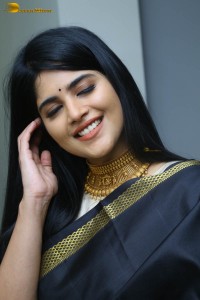 telugu actress megha akash in a black saree