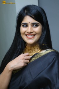 telugu actress megha akash in a black saree