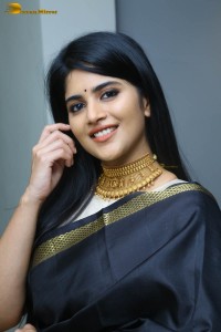 telugu actress megha akash in a black saree