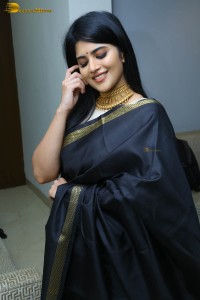 telugu actress megha akash in a black saree