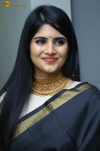 telugu actress megha akash in a black saree
