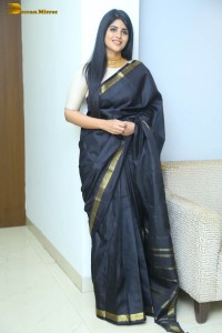 telugu actress megha akash in a black saree