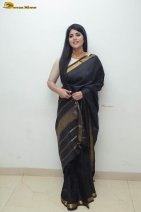 telugu actress megha akash in a black saree