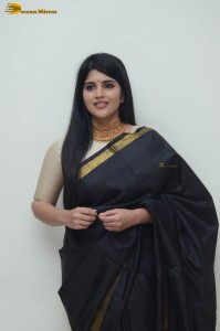 telugu actress megha akash in a black saree