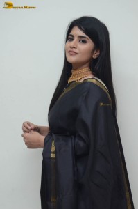 telugu actress megha akash in a black saree