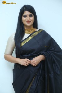 telugu actress megha akash in a black saree