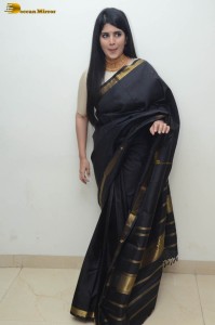 telugu actress megha akash in a black saree