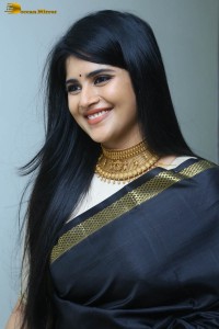 telugu actress megha akash in a black saree