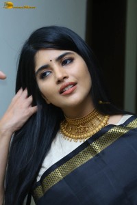 telugu actress megha akash in a black saree