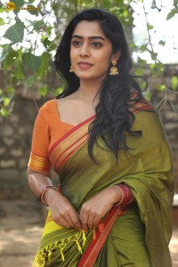 actress meghalekha lovely photoshoot in a green saree