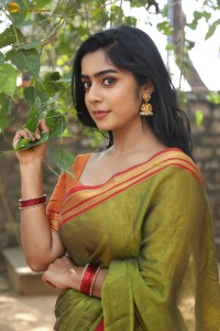 actress meghalekha lovely photoshoot in a green saree