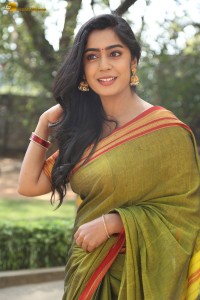 actress meghalekha lovely photoshoot in a green saree