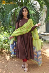 Telugu actress megha lekha beautiful in a salwar dress