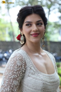 actress mehreen sexy looks in a low neck salwar
