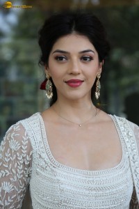 actress mehreen sexy looks in a low neck salwar