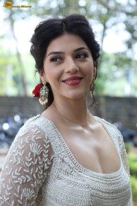 actress mehreen sexy looks in a low neck salwar