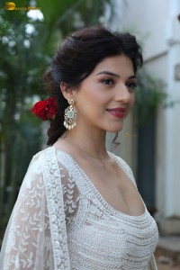 actress mehreen sexy looks in a low neck salwar