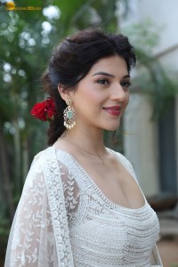 actress mehreen sexy looks in a low neck salwar