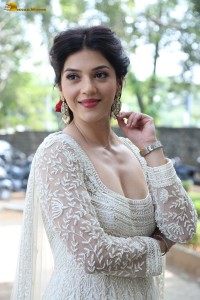 actress mehreen sexy looks in a low neck salwar