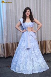 actress mehreen mesmerizes in a light blue lehenga choli dress