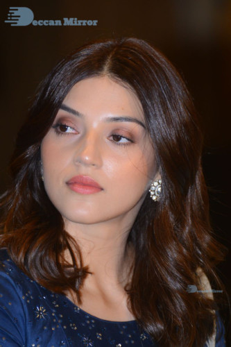 Heroine Mehreen in a blue saree