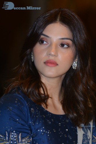 Heroine Mehreen in a blue saree