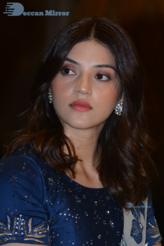 Heroine Mehreen in a blue saree