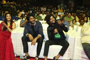 Telugu movie Michael pre-release event attended by Divnaysha Kaushik, Sundeep Kishan, and Nani