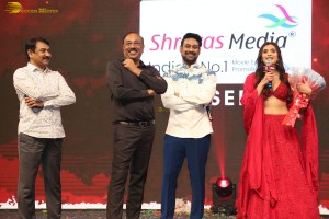 Telugu movie Michael pre-release event attended by Divnaysha Kaushik, Sundeep Kishan, and Nani