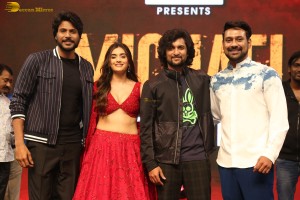 Telugu movie Michael pre-release event attended by Divnaysha Kaushik, Sundeep Kishan, and Nani