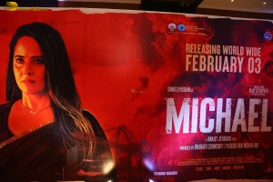 Telugu movie Michael pre-release event attended by Divnaysha Kaushik, Sundeep Kishan, and Nani