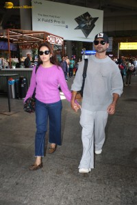 Shahid and Mira Kapoor spotted at Mumbai Airport on June 8 ,2024