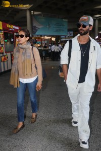 Actor Shahid Kapoor spotted with his wife Mira at Mumbai Airport on May 9, 2023