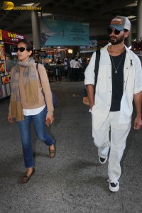 Actor Shahid Kapoor spotted with his wife Mira at Mumbai Airport on May 9, 2023