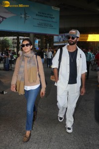 Actor Shahid Kapoor spotted with his wife Mira at Mumbai Airport on May 9, 2023