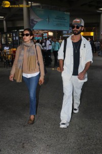 Actor Shahid Kapoor spotted with his wife Mira at Mumbai Airport on May 9, 2023