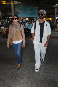 Actor Shahid Kapoor spotted with his wife Mira at Mumbai Airport on May 9, 2023
