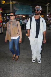 Actor Shahid Kapoor spotted with his wife Mira at Mumbai Airport on May 9, 2023