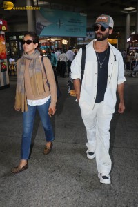 Actor Shahid Kapoor spotted with his wife Mira at Mumbai Airport on May 9, 2023