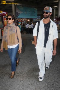Actor Shahid Kapoor spotted with his wife Mira at Mumbai Airport on May 9, 2023
