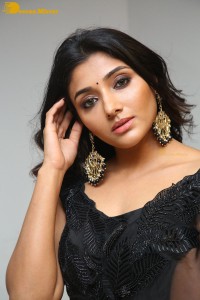 Indian Actress Mirnaa Menon in a black dress