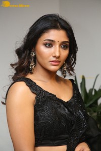 Indian Actress Mirnaa Menon in a black dress