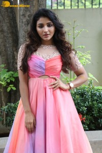 Indian Actress Mirnaa Menon in a pink dress