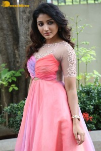 Indian Actress Mirnaa Menon in a pink dress