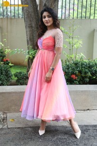 Indian Actress Mirnaa Menon in a pink dress
