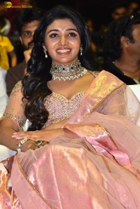 actress mirnaa menon in a pink lehenga choli dress