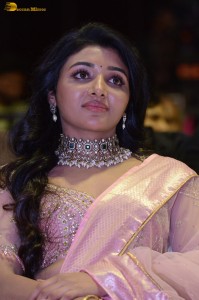 actress mirnaa menon in a pink lehenga choli dress