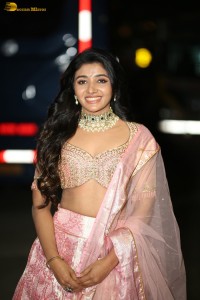 actress mirnaa menon in a pink lehenga choli dress