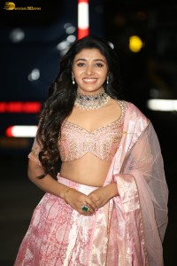 actress mirnaa menon in a pink lehenga choli dress